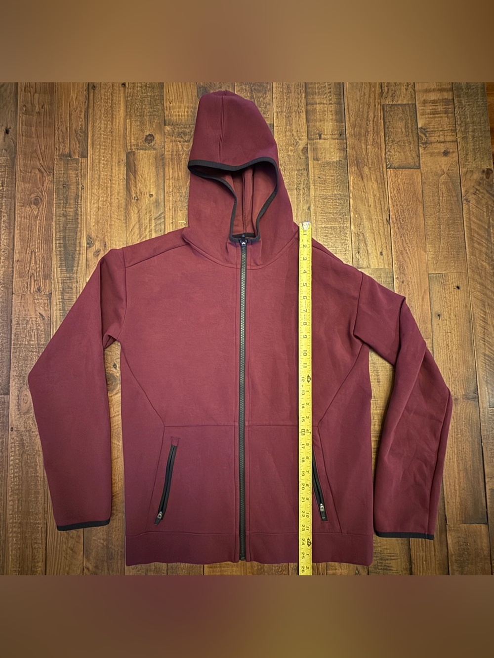 DSG Full Zip Performance Hoodie – Men’s XL 18– Burgundy Stretch Athletic Jacket - Picture 6 of 7